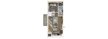 one bedroom one bathroom floor plan at coasterra apartments