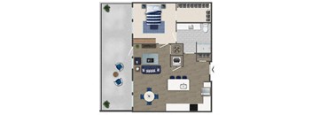 One bedroom Floorplan Image at Caroline Apartments in Charleston SC