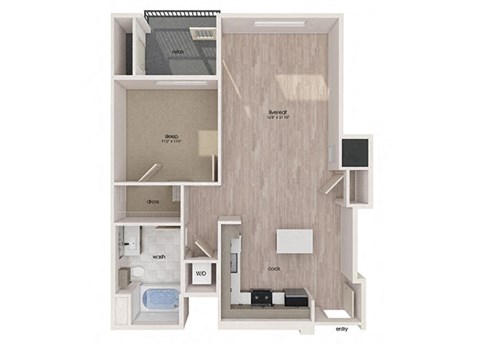 A6 floor plan at Embark Apartments in Freemont CA