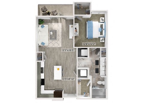 A6 Floorplan Image at Fifteeen15 South Lamar Apartments in Austin TX