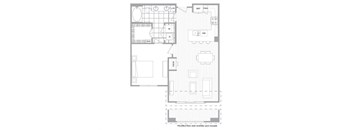 One bedroom floor plan image at Cirro King of Prussia Apartments in King of Prussia PA