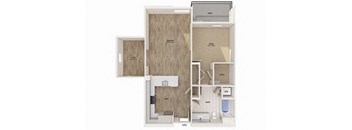 One bedroom floor plan image at Altitude Apartments