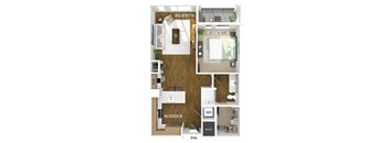 One bedroom floor plan at The Edley in Atlanta GA