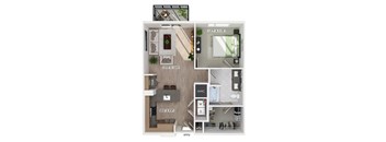 A7 floor plan at The Sevens in Dallas TX