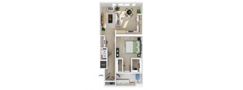 One bedroom floor plan at 333 Ellington in Gaithersburg MD