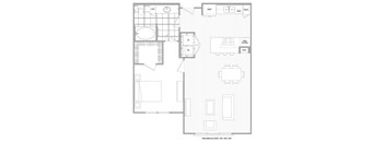 One bedroom floor plan image at Cirro King of Prussia Apartments in King of Prussia PA