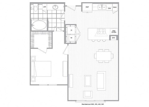 One bedroom floor plan image at Cirro King of Prussia Apartments in King of Prussia PA