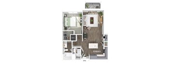 One bedroom floor plan image at Wayfern Apartments in Sandy Springs GA