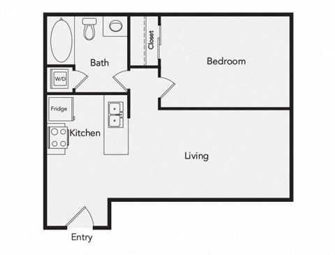 One bedroom floor plan image at iL Palazzo Apartments in San Diego CA
