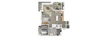 one bedroom one bathroom floor plan at coasterra apartments