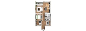 One bedroom floor plan at Heights at 1520 Apartments in Houston TX