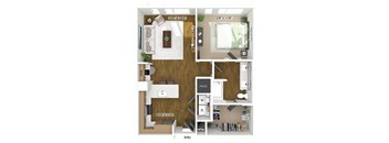 One bedroom floor plan at The Edley in Atlanta GA