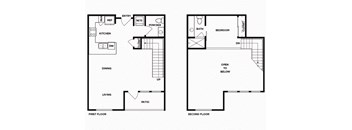 One bedroom one bathroom floor plan image at Norte Town Lake Apartments in Tempe Arizona