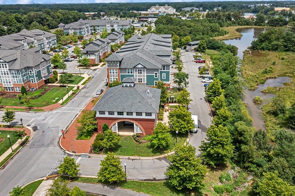 Aerial view of buildings at Westerchester at the Pavillions in Waldorf MD