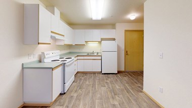 Kitchen cabinets at Alderwood Court in Lynwood WA