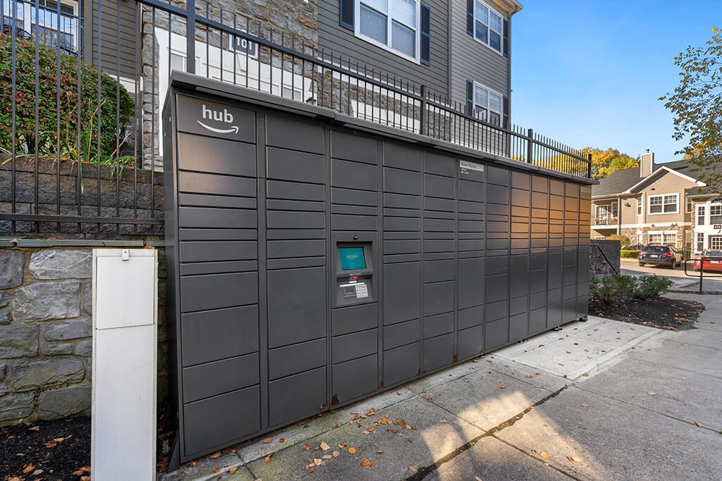 Amazon Hub Lockers at River Pointe at Den Rock Park in Lawrence MA
