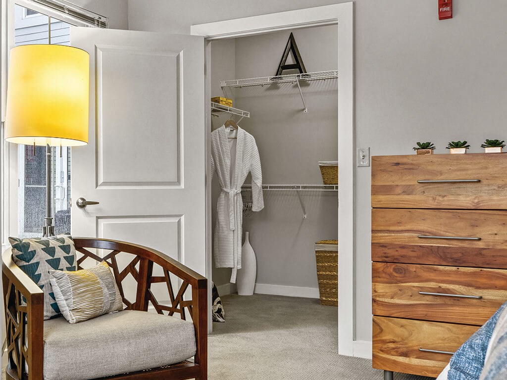 Closet at Axis Admirals Hill Apartments in Chelsea MA