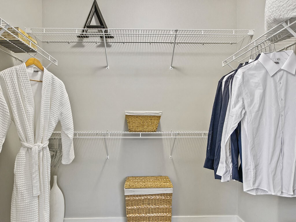 Walk in closet at Axis Admirals Hill Apartments in Chelsea MA