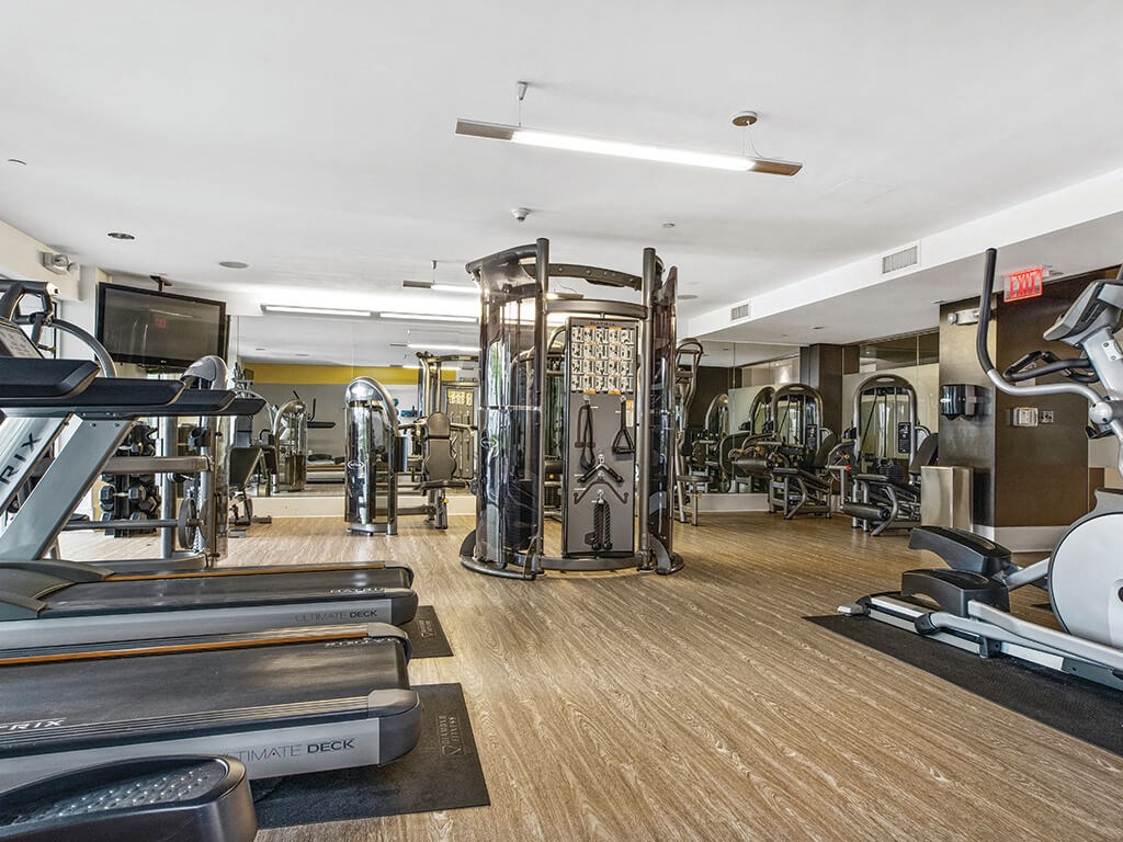 Gym at Axis Admirals Hill Apartments in Chelsea MA