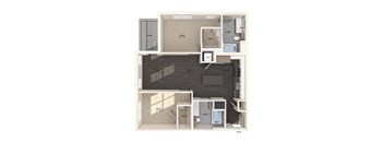 B01 two bedroom floor plan image at North at Totem Lake Apartments in Kirkland WA