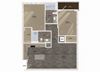Two bedroom floor plan at Radiate Apartments in Redmond, WA