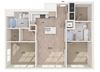 Two bedroom floor plan image at Vero Apartments in Chelsea MA