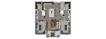 Two Bedroom Floor Plan at District at Scottsdale Apartments in Scottsdale AZ