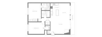 A black and white image of a house floor plan.
