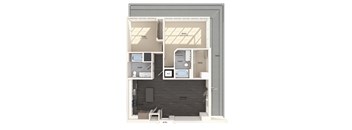B03 two bedroom floor plan image at North at Totem Lake Apartments in Kirkland WA