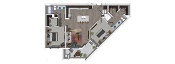 Two Bedroom Floor Plan at District at Scottsdale Apartments in Scottsdale AZ