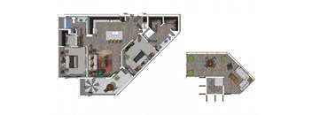 Two Bedroom Floor Plan at District at Scottsdale Apartments in Scottsdale AZ