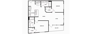 Two bedroom floor plan image at Norte Town Lake Apartments in Tempe Arizona