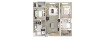 Two bedroom floor plan image at The Wylden in Los Angeles CA