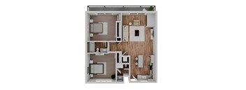 Two bedroom floor plan at The Cove at Tiburon Apartments in Tiburon CA