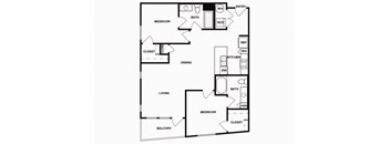 Two bedroom floor plan image at Norte Town Lake Apartments in Tempe Arizona