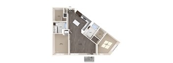 B06 two bedroom floor plan image at North at Totem Lake Apartments in Kirkland WA