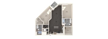 B07 two bedroom floor plan image at North at Totem Lake Apartments in Kirkland WA