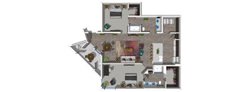 Two Bedroom Floor Plan at District at Scottsdale Apartments in Scottsdale AZ