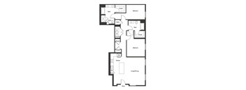 Two bedroom floor plan at Chromatic Flats Apartments in San Diego CA
