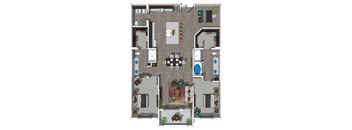 Two Bedroom Floor Plan at District at Scottsdale Apartments in Scottsdale AZ