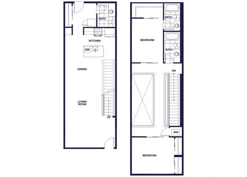 B08TH Floorplan Image at Q21 Apartments in Portland OR