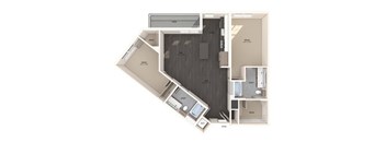 B09 Two bedroom floor plan image at North at Totem Lake Apartments in Kirkland WA
