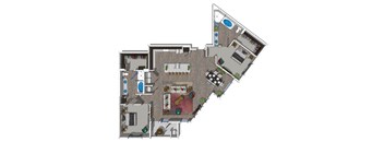Two Bedroom Floor Plan at District at Scottsdale Apartments in Scottsdale AZ