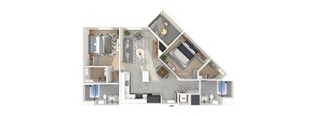B1 Floorplan Image at Chroma Apartments in Canoga Park CA