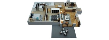 Two bedroom floor plan at Woodcreek Apartments in Las Vegas NV