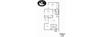 b1 2 bedroom floor plan at Parklane Apartments