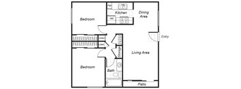two bedroom floor plan at Westchester Park apartments