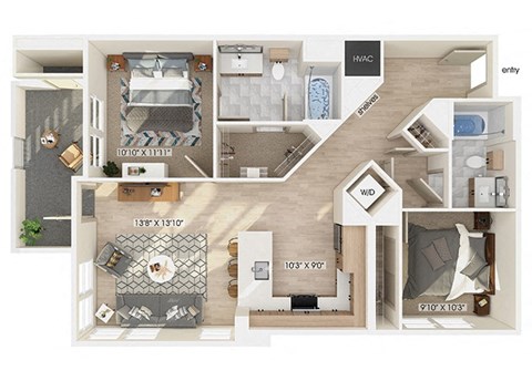our apartments have a spacious floor plan with plenty of room to move around
