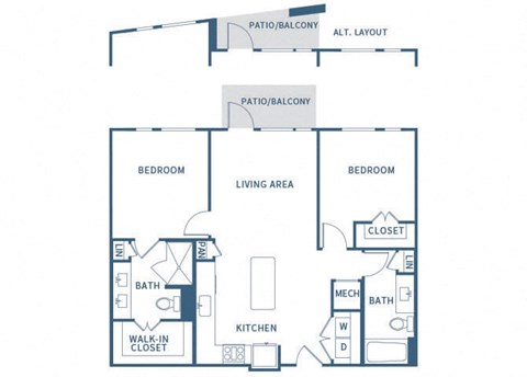 a blueprint of a floor plan with bedrooms and baths