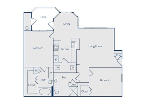 Two bedroom floorplan image at Callista Hill Country Apartments in Austin TX